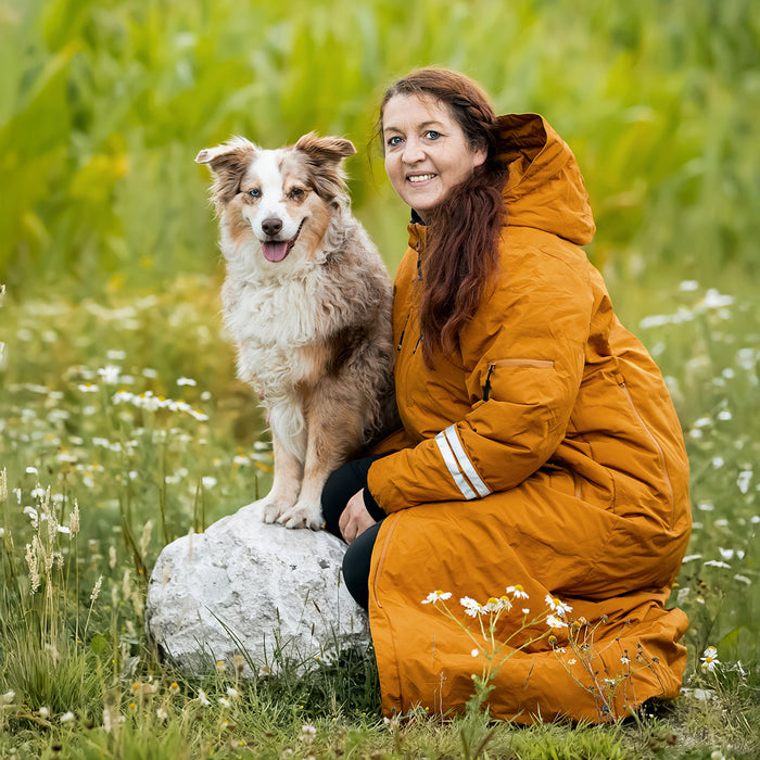 Long KeepDry Dog Walker Coat | Mustard | Dorthea