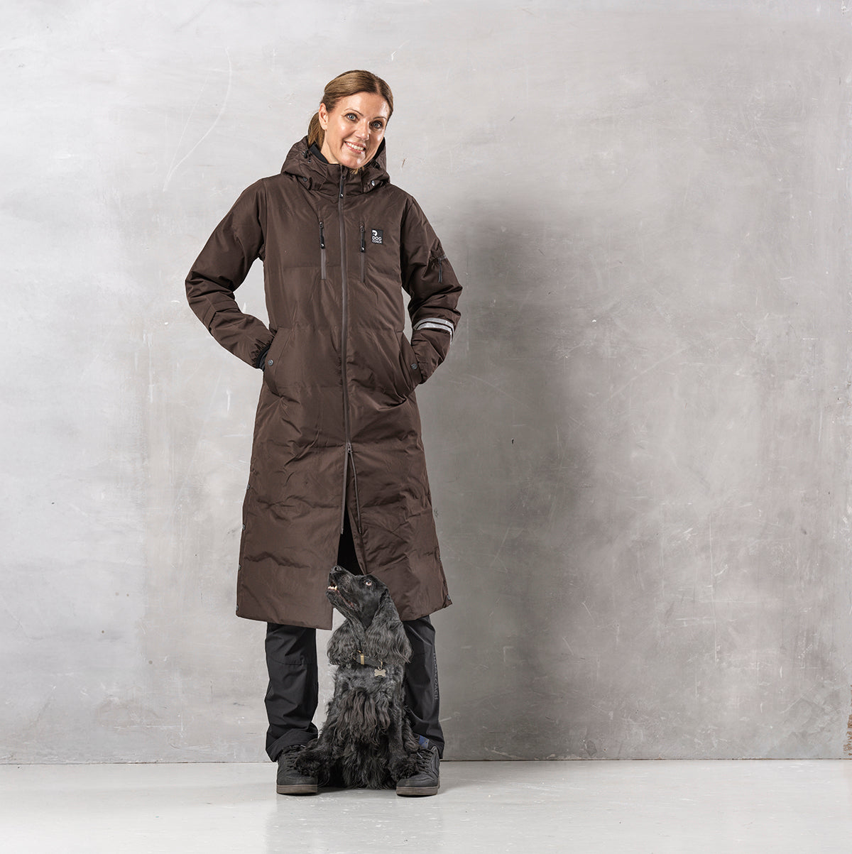 Long KeepDry Dog Walker Coat | Bison | Molly – DogCoach