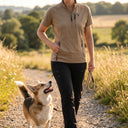 FeelFree Dog Walker Zip T-shirt I Mocca I Chomsky